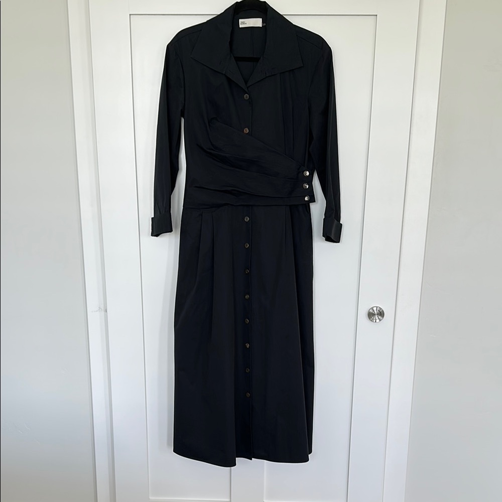 Tory Burch Poplin Midi Wrap Shirt Dress